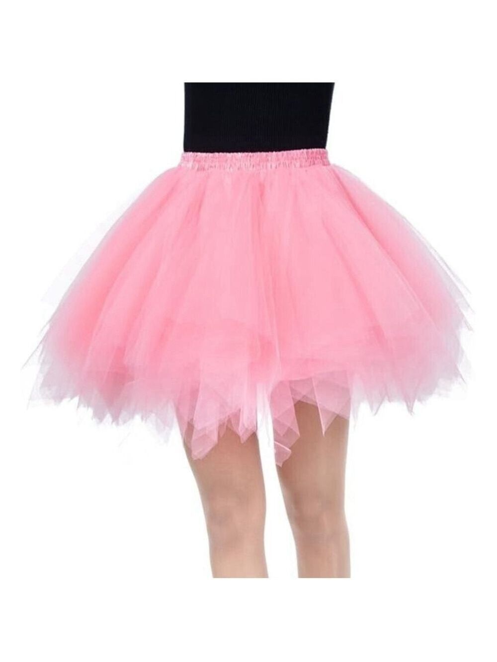 Bettli Girls's Short Vintage Short Tulle Petticoat Skirts Tutu in Pink One Size